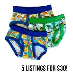 Blippi 4T Boys underwear undies bottoms, 3 pairs